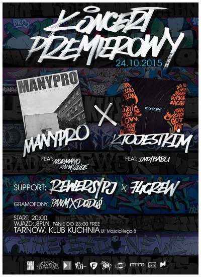 Patronat: Koncert premierowy ManyPro i Kto Jest Kim w Klubie Kuchnia (24.10.2015 r.,&nbsp;Tarnów)